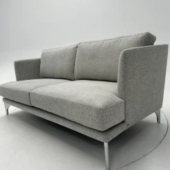 Sofa Polo Living 2 80 Bezug Stoff Modena BW1761-282 Grau Füße Aus Edelstahl