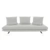 Sofa Prado 3 Sitzer T120 Stoff Alcantara A Pearl Grau Gestell Lack Schwarz