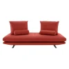 Sofa Prado Großer 2 Sitzer T120 Stoff Alcantara A Goya Red Rot Gestell Lack Schwarz