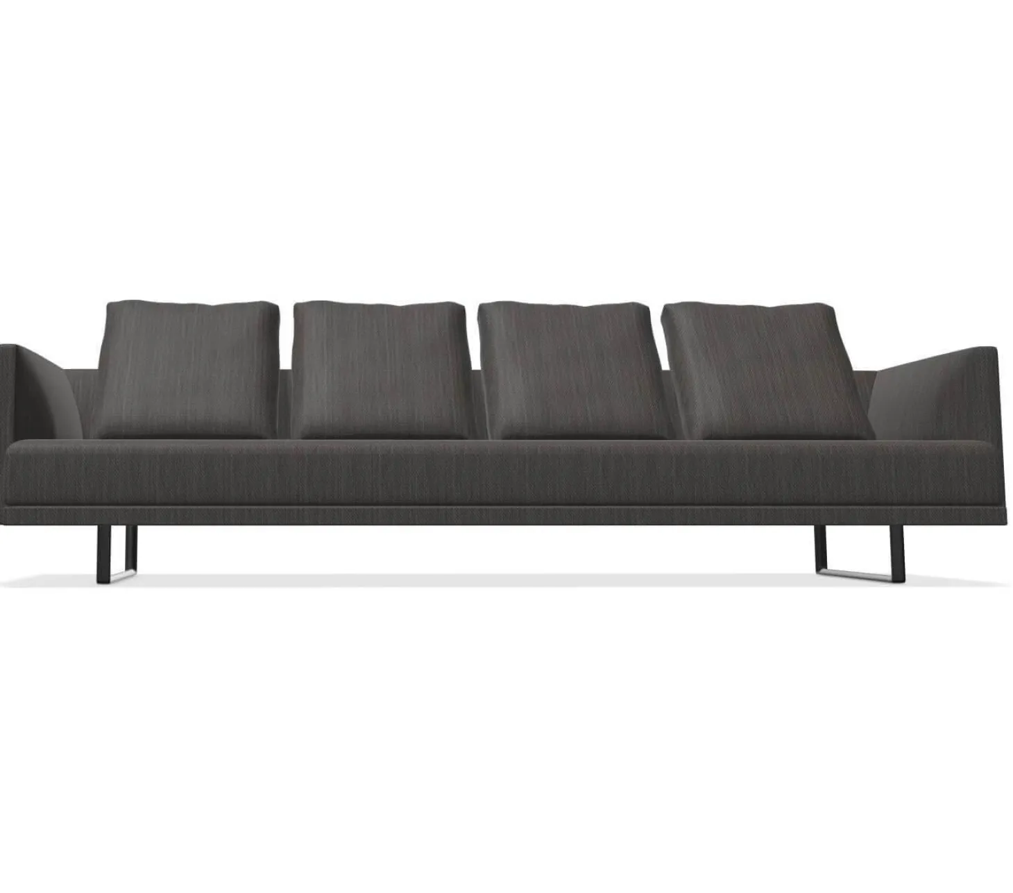 Sofa Prime Time 490-30 Stoff Bogar Farbe Nightshade Kufen Aluminium Matt Pulverbeschichtet Schwarz
