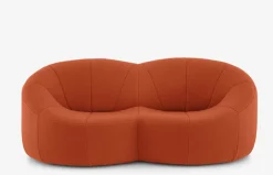 Sofa Pumpkin 2 Sitzer Stoff Coda FR Brique Noir Mit Sockel