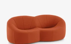 Sofa Pumpkin 2 Sitzer Stoff Coda FR Brique Noir Mit Sockel