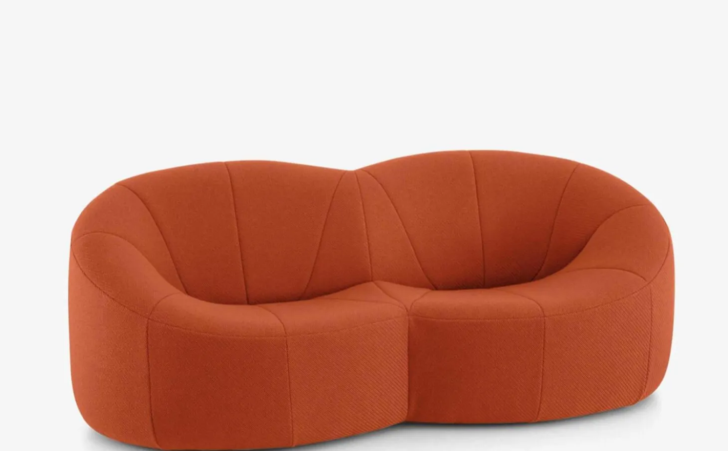 Sofa Pumpkin 2 Sitzer Stoff Coda FR Brique Noir Mit Sockel