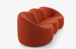 Sofa Pumpkin 3 Sitzer Stoff Coda FR Brique Noir Rot Mit Sockel