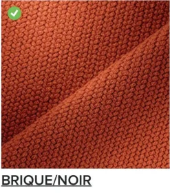 Sofa Pumpkin 3 Sitzer Stoff Coda FR Brique Noir Rot Mit Sockel