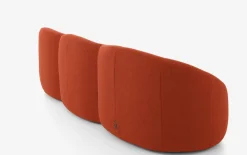 Sofa Pumpkin 3 Sitzer Stoff Coda FR Brique Noir Rot Mit Sockel