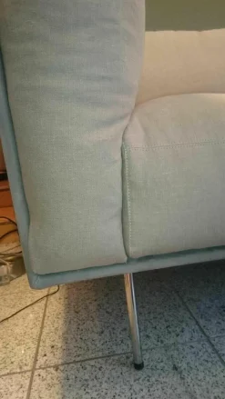 Sofa Rod 240 Leder Nubuk Brend Top 3 Beige mit 2 Kissen