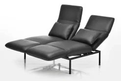 Sofa Roro Medium Leder Glove Schwarz Gestell Schwarz Pulverbeschichtet Inklusive 2 Drehsitze