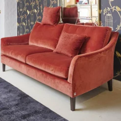 Sofa Saloni 135 3001 Stoff City Velvet CA 7832 063 Mit Keder Füßen Schwarz Inklusive Kopfstütze Und Kissen