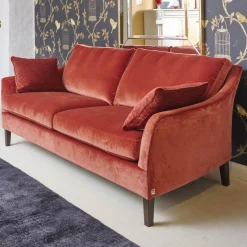 Sofa Saloni 135 3001 Stoff City Velvet CA 7832 063 Mit Keder Füßen Schwarz Inklusive Kopfstütze Und Kissen