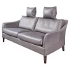 Sofa Saloni Leder Provence Schiefer Grau Mit 2 Nackenkissen