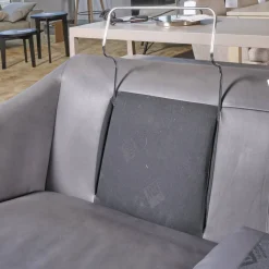 Sofa Saloni Leder Provence Schiefer Grau Mit 2 Nackenkissen