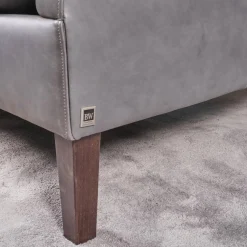 Sofa Saloni Leder Provence Schiefer Grau Mit 2 Nackenkissen