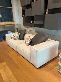 Sofa Season Bezug Sofa Stoff Idra 100 Bianco Crème Mit Zwei Lederkissen Leder Pelle Cougar.21