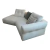 Sofa Sengu Bold 565 A2 Stoff L Look Bianco Beige Weiß Mit Halbinsel Links Und Rückenkissen
