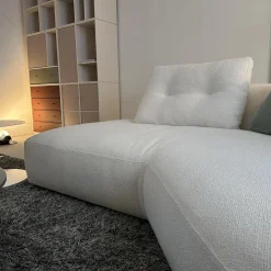 Sofa Sengu Bold 565 A2 Stoff L Look Bianco Beige Weiß Mit Halbinsel Links Und Rückenkissen