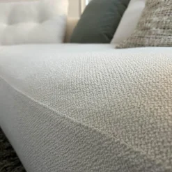 Sofa Sengu Bold 565 A2 Stoff L Look Bianco Beige Weiß Mit Halbinsel Links Und Rückenkissen