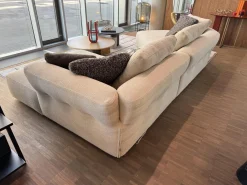 Sofa Sengu Bold Stoff Look Corda Grau Weiß ohne Dekokissen