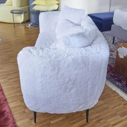 Sofa Serenity 2 Sitzer mit Fellbezug Saluki weiß