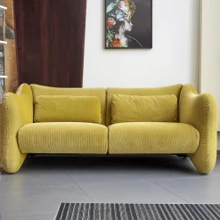 Sofa 2-Sitzer Bongo Bay Stoff 4490 Farbe 75 Gelb Inklusive 2 Kissen