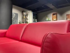 Sofa 2-Sitzer Waldkirchen R Leder 33 Longlife Soft Chianti Rot Gestell Metall Anthrazit Pulverbeschichtet