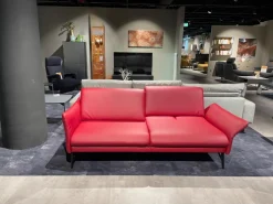 Sofa 2-Sitzer Waldkirchen R Leder 33 Longlife Soft Chianti Rot Gestell Metall Anthrazit Pulverbeschichtet