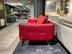 Sofa 2-Sitzer Waldkirchen R Leder 33 Longlife Soft Chianti Rot Gestell Metall Anthrazit Pulverbeschichtet