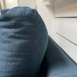 Sofa Sob 133/202 Stoff 4097 Grünblau Stahlfuß Massiv Schwarz