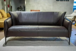 Sofa Sophia City Leder Lipano Fondente Dunkelbraun Gestell Metall Schwarz