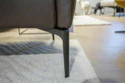 Sofa Sophia City Leder Lipano Fondente Dunkelbraun Gestell Metall Schwarz