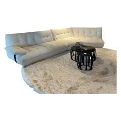 Sofa Soulmate Stoff Zoey 171 Creme Beige Gestell Massivholz Füße Kunststoff Schwarz