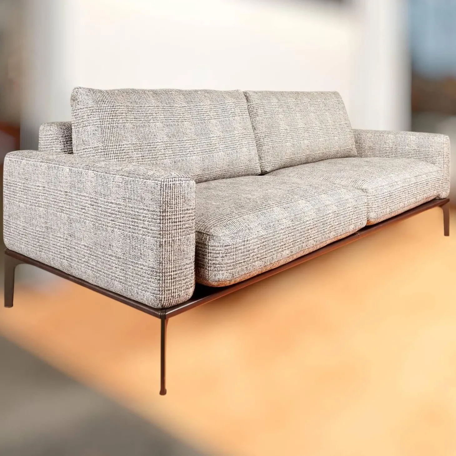 Sofa Spirit 2 92,5 Stoff Scott BW 1769 292 Grau Beige Füße Metall