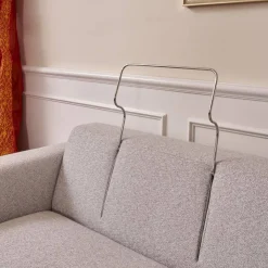 Sofa Spirit Bezug Mara 1763 181 Grau Chromfüße Und Holzsockel In Taupe mit 2 Kissen