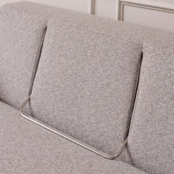 Sofa Spirit Bezug Mara 1763 181 Grau Chromfüße Und Holzsockel In Taupe mit 2 Kissen