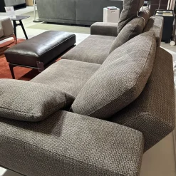 Sofa Spirit Stoff Carlucci True Soul 1570 024 Grau Blende Leder Provence Negro Schwarz Metallfuß Bronze Schwarz Mit Hocker