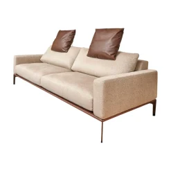 Sofa Spirit Stoff Emira BW 1732 272 Beige Gestell Metall Bronze Matt Inklusive Rückenverstellung