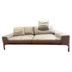 Sofa Spirit Stoff JAB Xantos 1 1362 093 Grau Gestell Platingrau Lackiert Metallfuß Chrom Mit Rückenverstellung Und Kissen