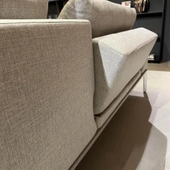 Sofa Spirit Stoff JAB Xantos 1 1362 093 Grau Gestell Platingrau Lackiert Metallfuß Chrom Mit Rückenverstellung Und Kissen