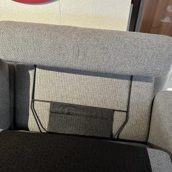 Sofa Stella Bezug Stoff Erica 596 Grey 12 Grau Gestell Metall Schwarz Inklusive Zwei Kopfstützen