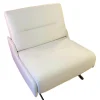 Sofa Stella 1-Sitzig Leder Batick Snow Fuß Chrom