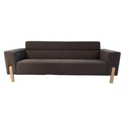 Sofa Sticky Bezug Stoff Steppe 83 Grau Hohe Rückenlehne Füße Eiche Kreideweiß