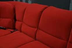 Sofa Stoff Nanova Terracotta Denise II mit Elektrischer Relaxfunktion und Drehecke