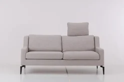 Sofa Stoff U2583G Grau Gestell Metall Schwarz Inklusive Kissen