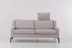 Sofa Stoff U2583G Grau Gestell Metall Schwarz Inklusive Kissen