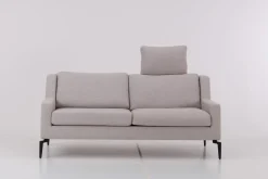 Sofa Stoff U2583G Grau Gestell Metall Schwarz Inklusive Kissen