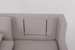 Sofa Stoff U2583G Grau Gestell Metall Schwarz Inklusive Kissen