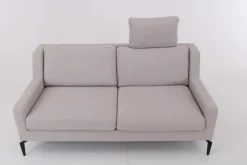 Sofa Stoff U2583G Grau Gestell Metall Schwarz Inklusive Kissen