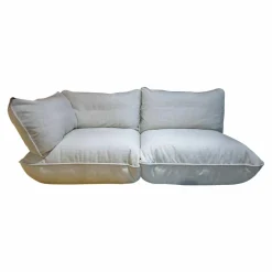 Sofa Sumo Stoff Limestone Hellgrau Gestell Schwarz