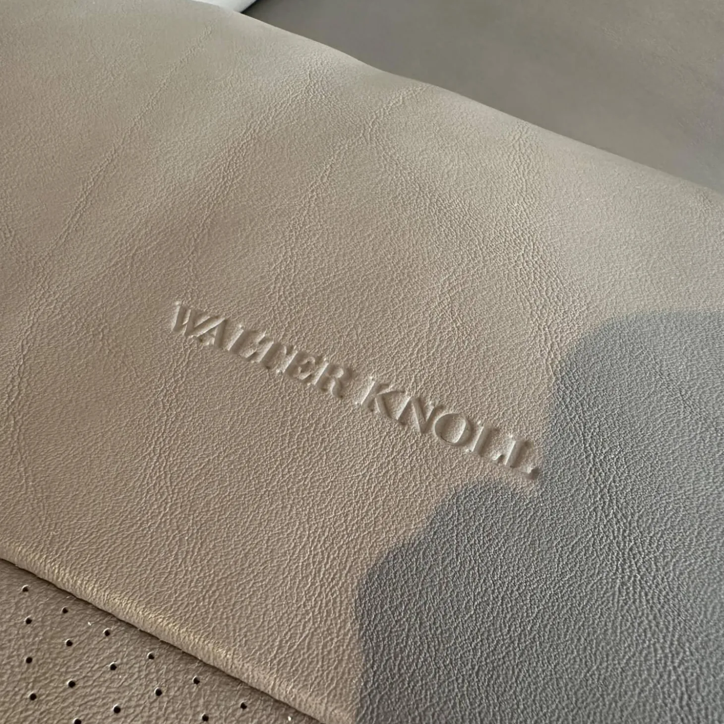 Sofa Tama Living Leder Elen Taupe 1406 Beige Gestell Eiche Geflammt Inklusive Kissen