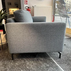 Sofa Tino Bezug Stoff Gavarni Blau Grau Mit Taschenfederkern